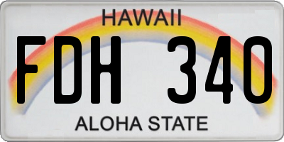 HI license plate FDH340