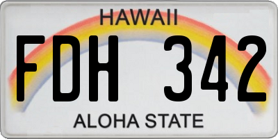 HI license plate FDH342
