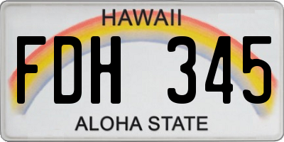 HI license plate FDH345