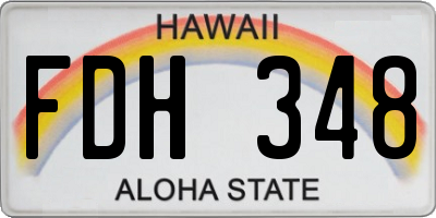 HI license plate FDH348