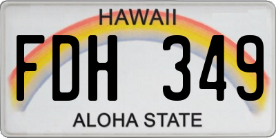 HI license plate FDH349