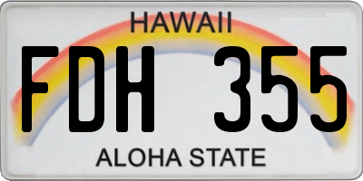 HI license plate FDH355