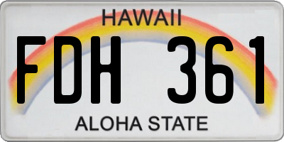 HI license plate FDH361