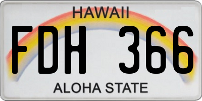 HI license plate FDH366