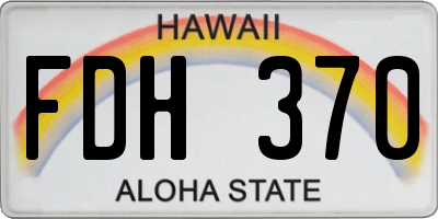 HI license plate FDH370
