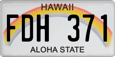 HI license plate FDH371