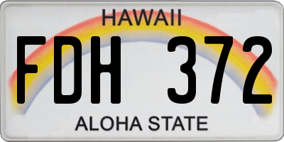 HI license plate FDH372