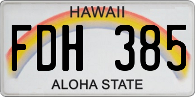 HI license plate FDH385