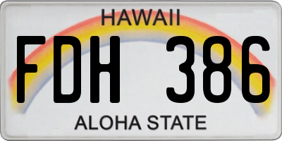 HI license plate FDH386