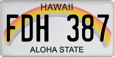 HI license plate FDH387