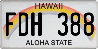 HI license plate FDH388