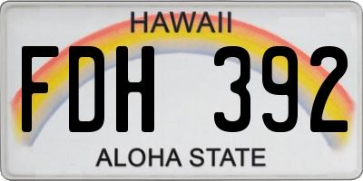 HI license plate FDH392