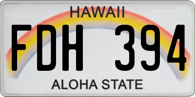 HI license plate FDH394