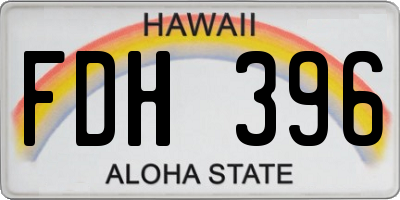 HI license plate FDH396