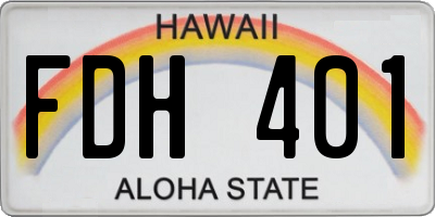 HI license plate FDH401