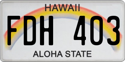 HI license plate FDH403