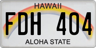 HI license plate FDH404