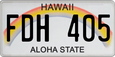 HI license plate FDH405