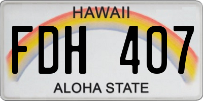 HI license plate FDH407