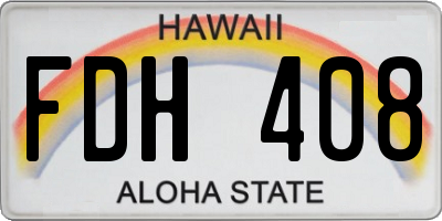 HI license plate FDH408