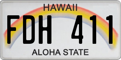 HI license plate FDH411