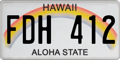 HI license plate FDH412