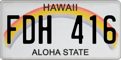 HI license plate FDH416