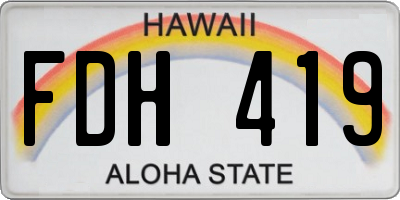 HI license plate FDH419