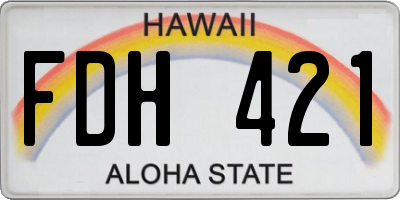 HI license plate FDH421