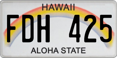 HI license plate FDH425