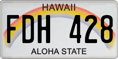 HI license plate FDH428