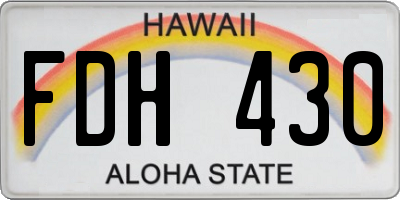 HI license plate FDH430