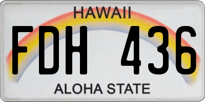HI license plate FDH436