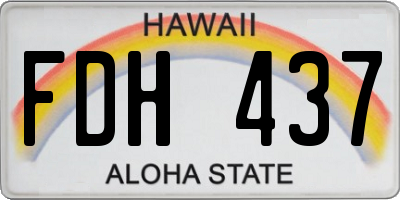 HI license plate FDH437