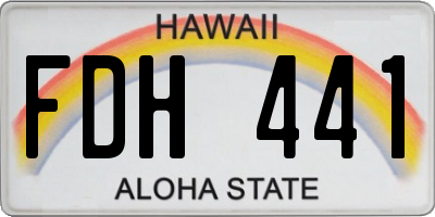 HI license plate FDH441