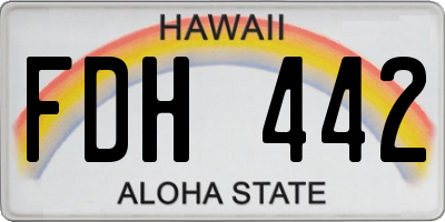 HI license plate FDH442