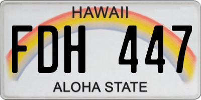 HI license plate FDH447
