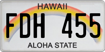 HI license plate FDH455