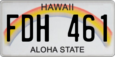 HI license plate FDH461
