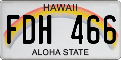 HI license plate FDH466