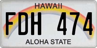 HI license plate FDH474