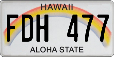 HI license plate FDH477