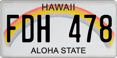 HI license plate FDH478