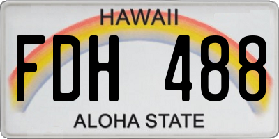 HI license plate FDH488