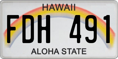 HI license plate FDH491