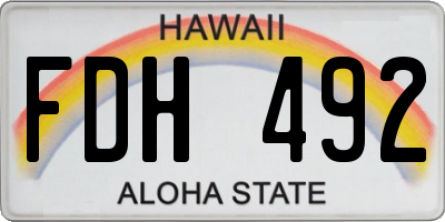 HI license plate FDH492