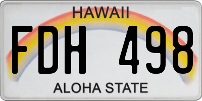 HI license plate FDH498