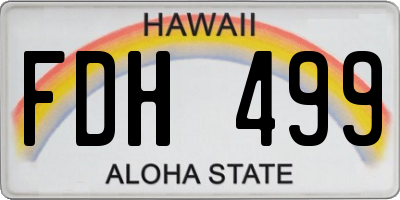 HI license plate FDH499