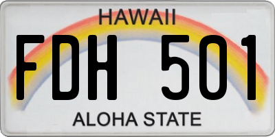 HI license plate FDH501