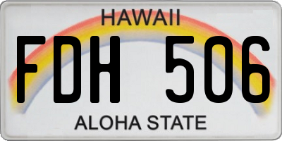 HI license plate FDH506